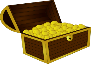 Treasure chest of gold/ Image courtesy of pixabay